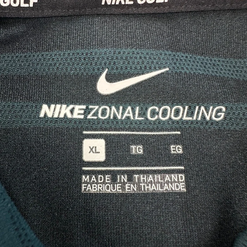 TIGER WOODS‎ Nike ZONAL COOLING Golf Polo Mens XL Dark Teal Performance Shirt